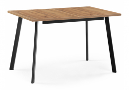 Стол деревянный Колон Лофт 120(160) х 75 черный матовый / дуб крафт золотой (75x75)