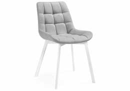 Стул на металлокаркасе Челси светло-серый / белый (50x60x80)