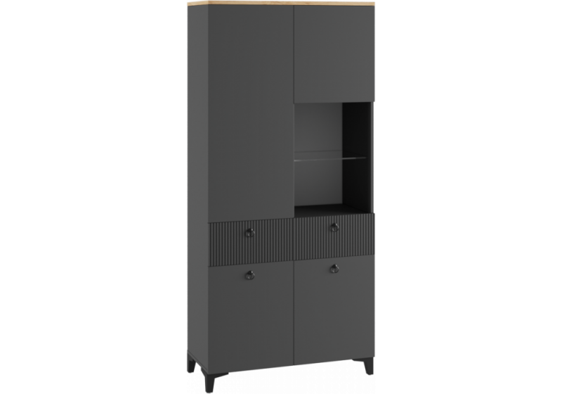 Шкафы Ника 800 эйхория QR-17 / графит / дуб делано (80x41x220). 