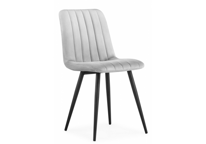 Стул на металлокаркасе Дани серый велюр velutto 52 / черный (43x48x85). 
