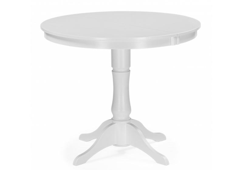 Стол деревянный Амадей 90(130)x90 белый матовый (90x75). 