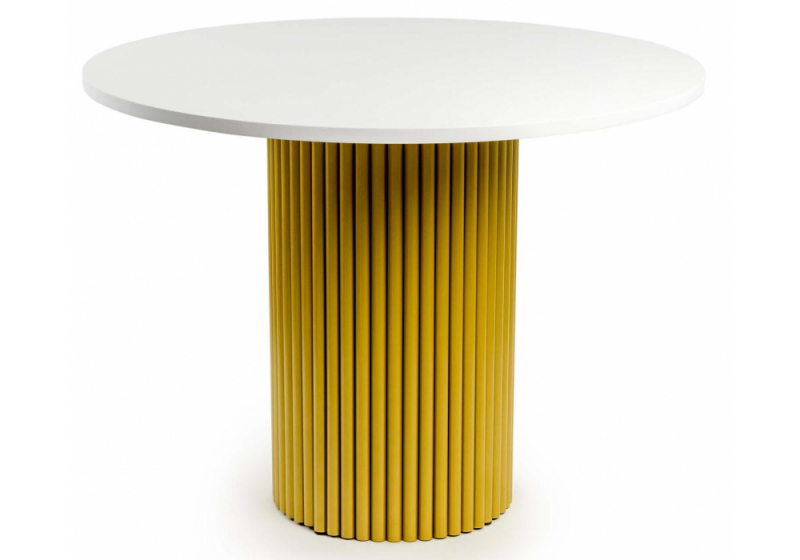 Стол деревянный Барел 110 белый / золото (110x75). 