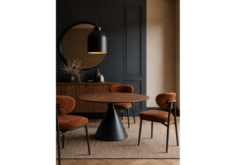 Стол деревянный Jaklin орех / черный (120x75)