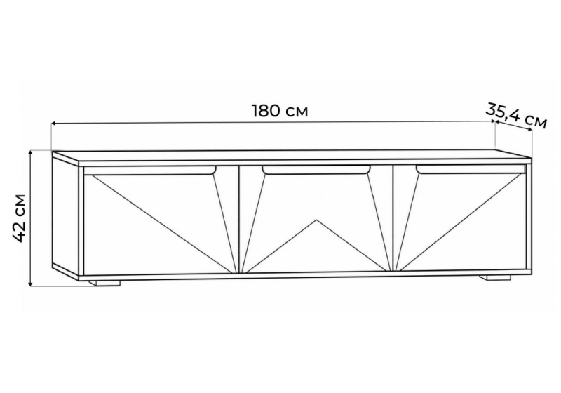 ТВ-тумба Эльверум шинилла серая / серый софт (180x35,4x42)