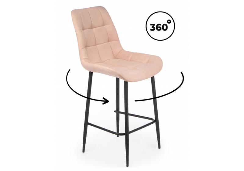 Барный стул Челси 360 бежевый (zd 210) / черный np (50x58x99). 