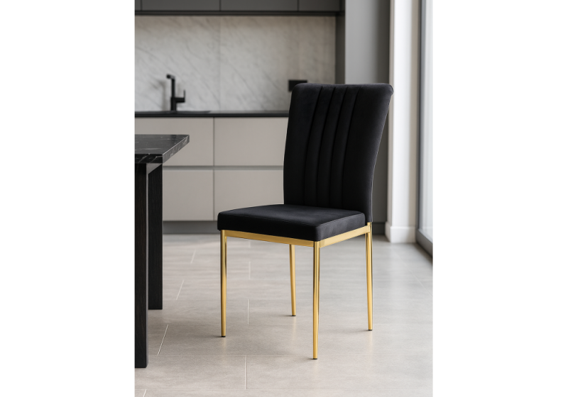 Стул на металлокаркасе Rek black / gold (42x54x94)